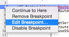 edit breakpoint