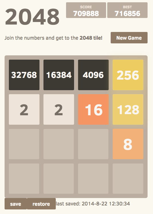 2048 save the game